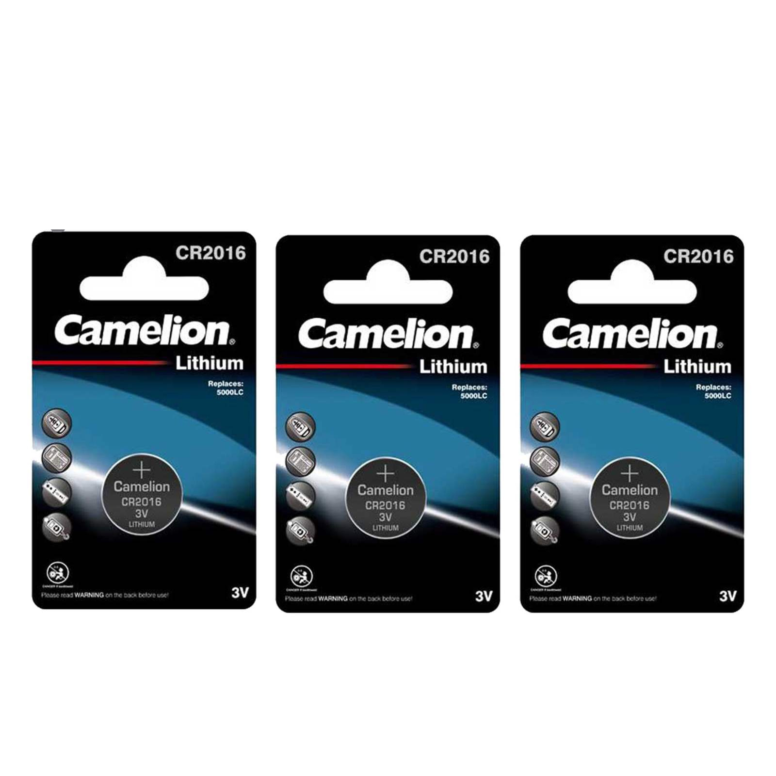 باتری سکه ای کملیون مدل CR2016 بسته 3 عددی 
