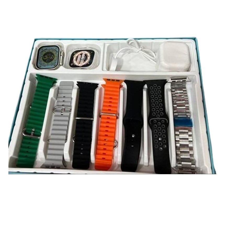 ساعت هوشمند مدل P20 با گارد شفاف 7 دستبند جذاب بهمراه کله شارژ ایفون pd 20واتی و 