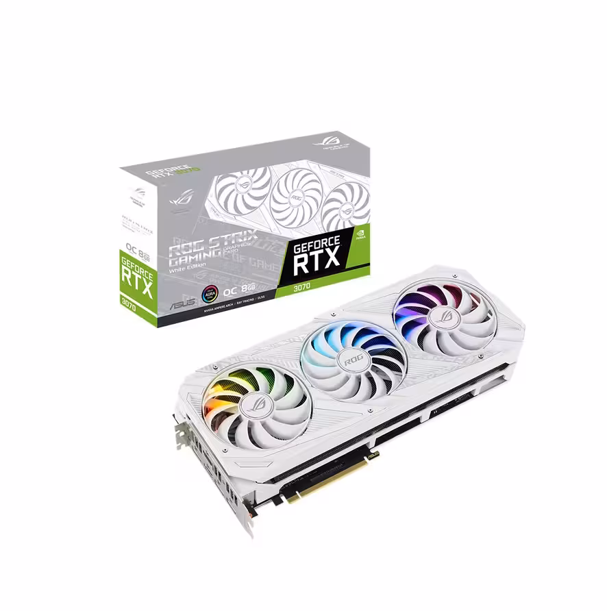 خرید کارت گرافیک ایسوس Graphics ASUS ROG STRIX RTX 3070 8G GAMING White با بهترین قیمت