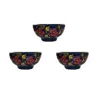 کاسه سفالی مدل ماست خوری طرح گل کد GH بسته 3 عددی