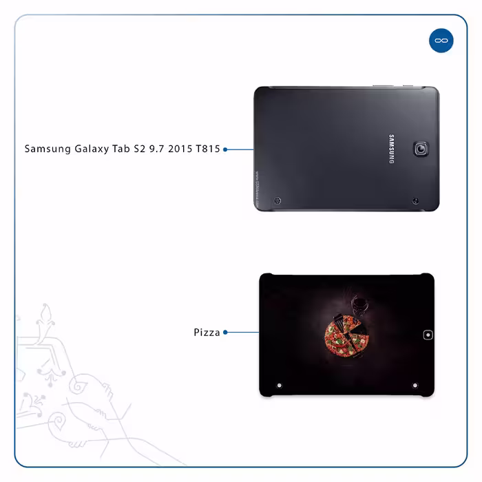 برچسب پوششی ماهوت مدل Pizza مناسب برای تبلت سامسونگ Galaxy Tab S2 9.7 2015 T815
