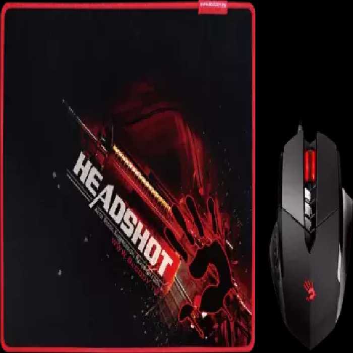 موس سیمی گیمینگ a4tech مدل BLOODY V7M71 به همراه موس پد