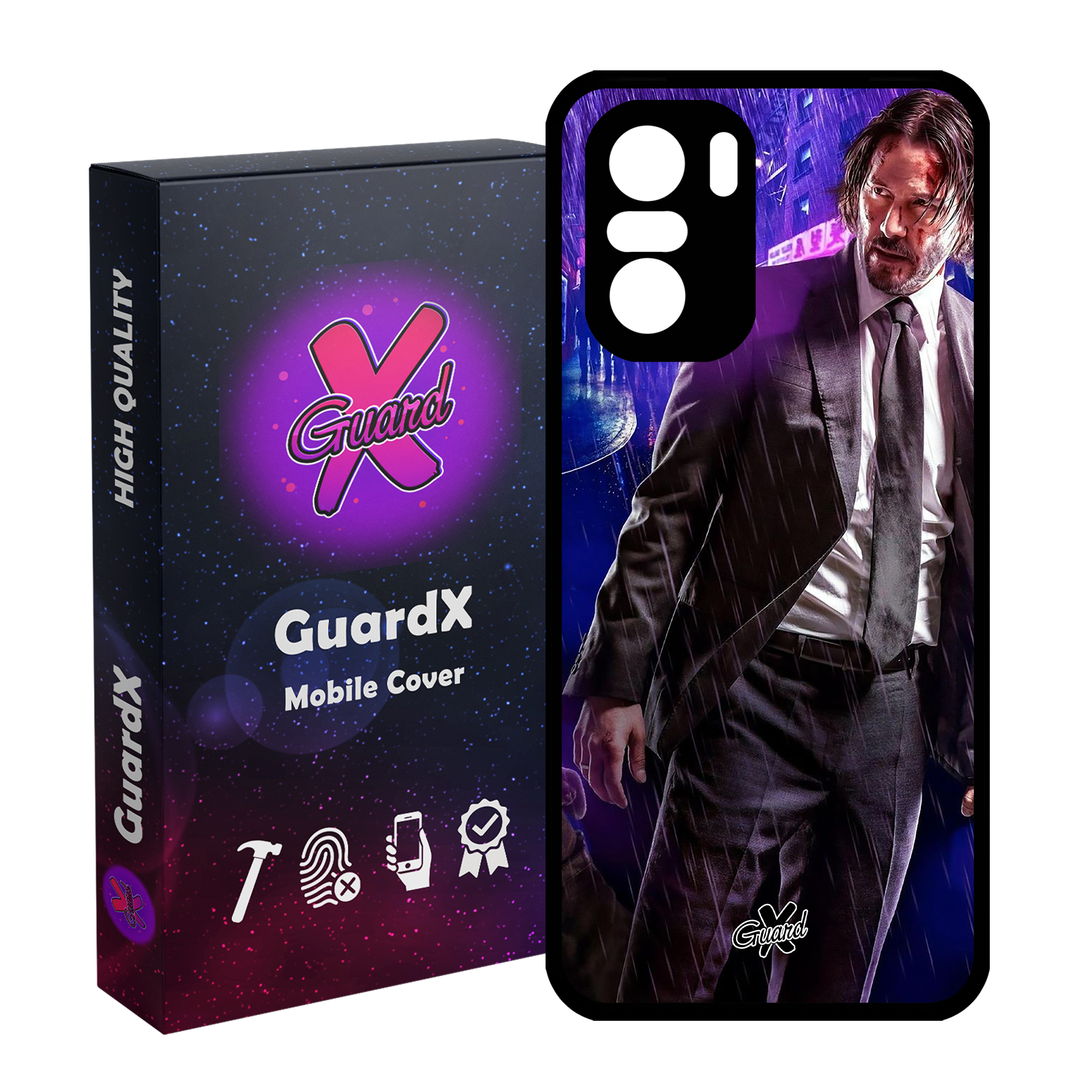 کاور گارد ایکس طرح John Wick مدل Glass10124 مناسب برای گوشی موبایل شیائومی Poco F3/MI 11X/MI 11X Pro/Redmi K40/K40 Pro