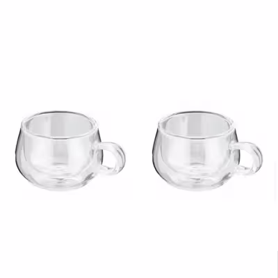 لیوان مدل دوجداره دسته دار کد B250 بسته 2 عددی