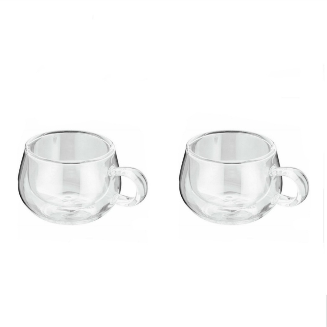 لیوان مدل دوجداره دسته دار کد B250 بسته 2 عددی