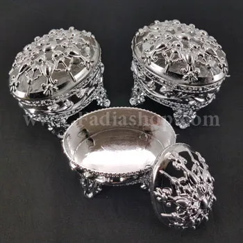 جام بیضی نقره ای