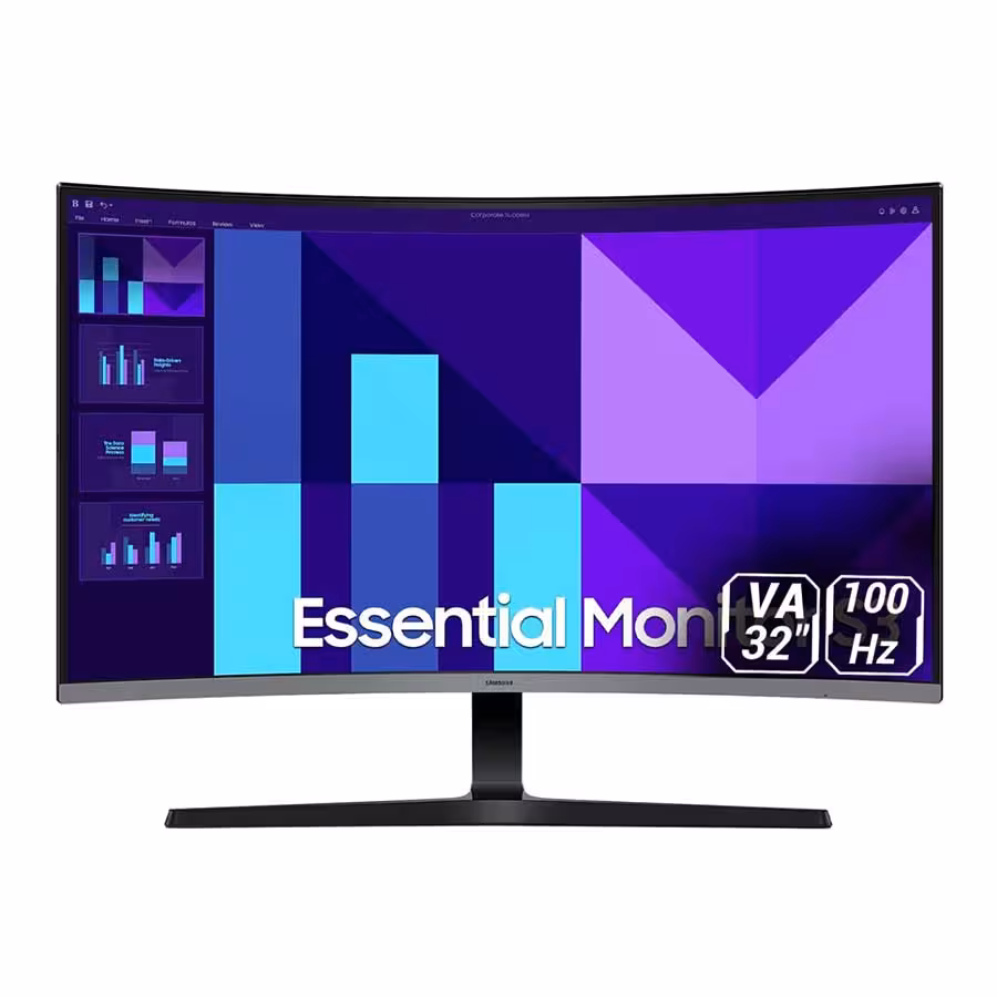 قیمت و خرید مانیتور 32 اینچ خمیده گیمینگ سامسونگ مدل Essential S3 LS32D392GAMXUE | یاس ارتباط