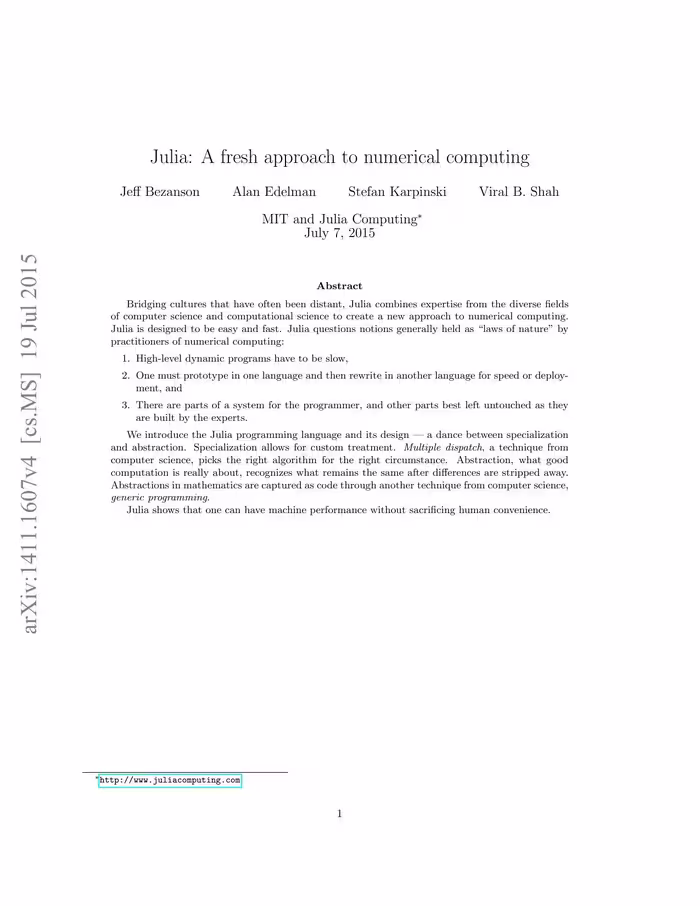 خرید و دانلود نسخه کامل کتاب Julia: A Fresh Approach to Numerical Computing