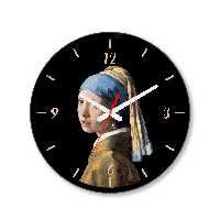 ساعت دیواری کوچک راویتا طرح نقاشی دختری با گوشواره های مروارید کد 3553