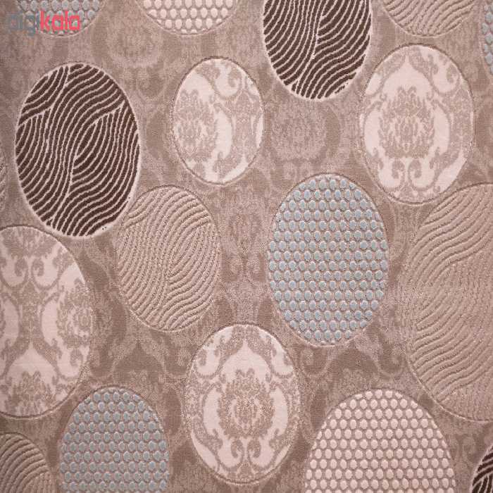 فرش ماشینی زمرد مشهد طرح دایره رنگ زمینه بژ