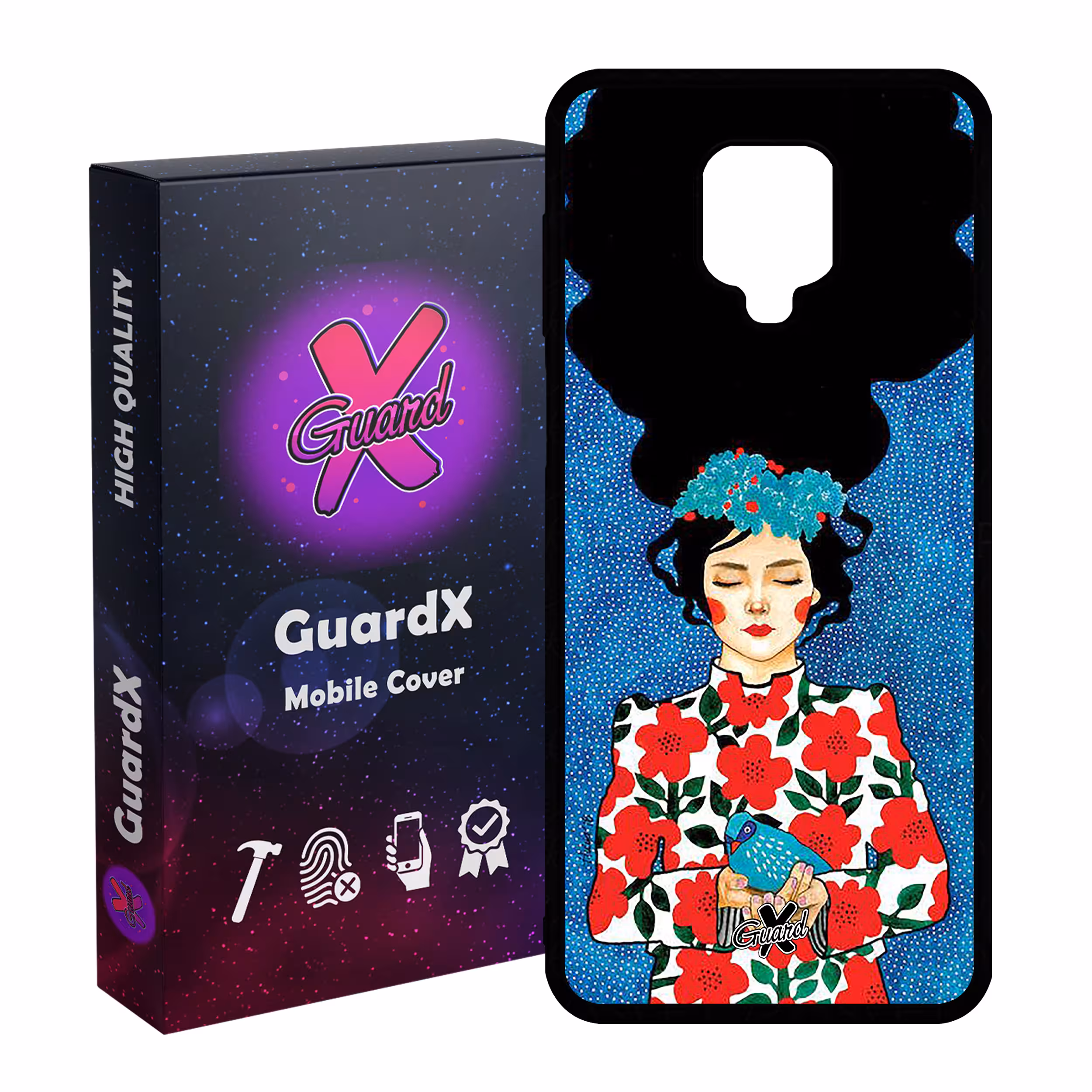 کاور گارد ایکس طرح Girl مدل Glass10137 مناسب برای گوشی موبایل شیائومی Redmi Note 9S / Note 9 Pro / Note 9 Pro Max