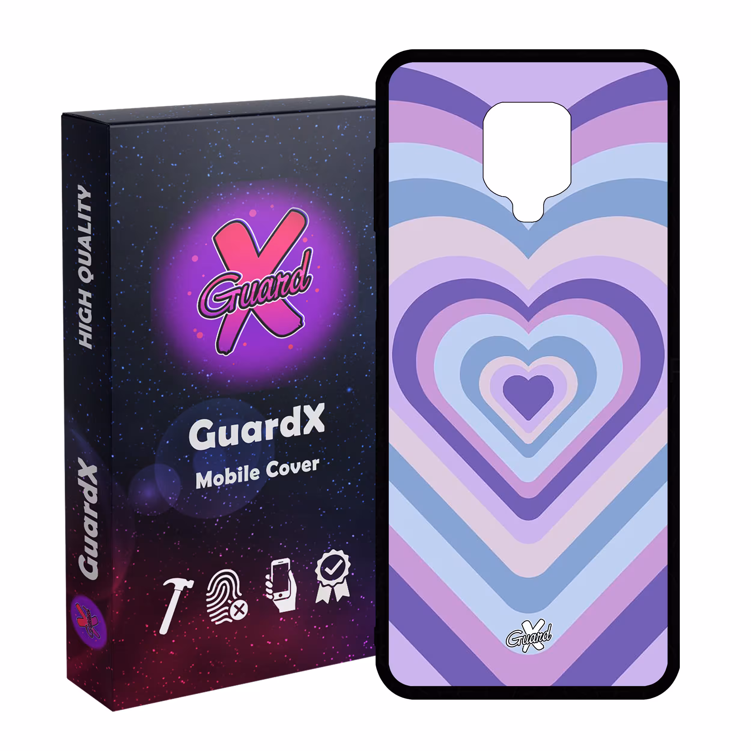 کاور گارد ایکس طرح قلب مدل Glass10534 مناسب برای گوشی موبایل شیائومی Redmi Note9 Pro/Note 9 Pro Max/Redmi Note 9S/MI Poco M2 Pro
