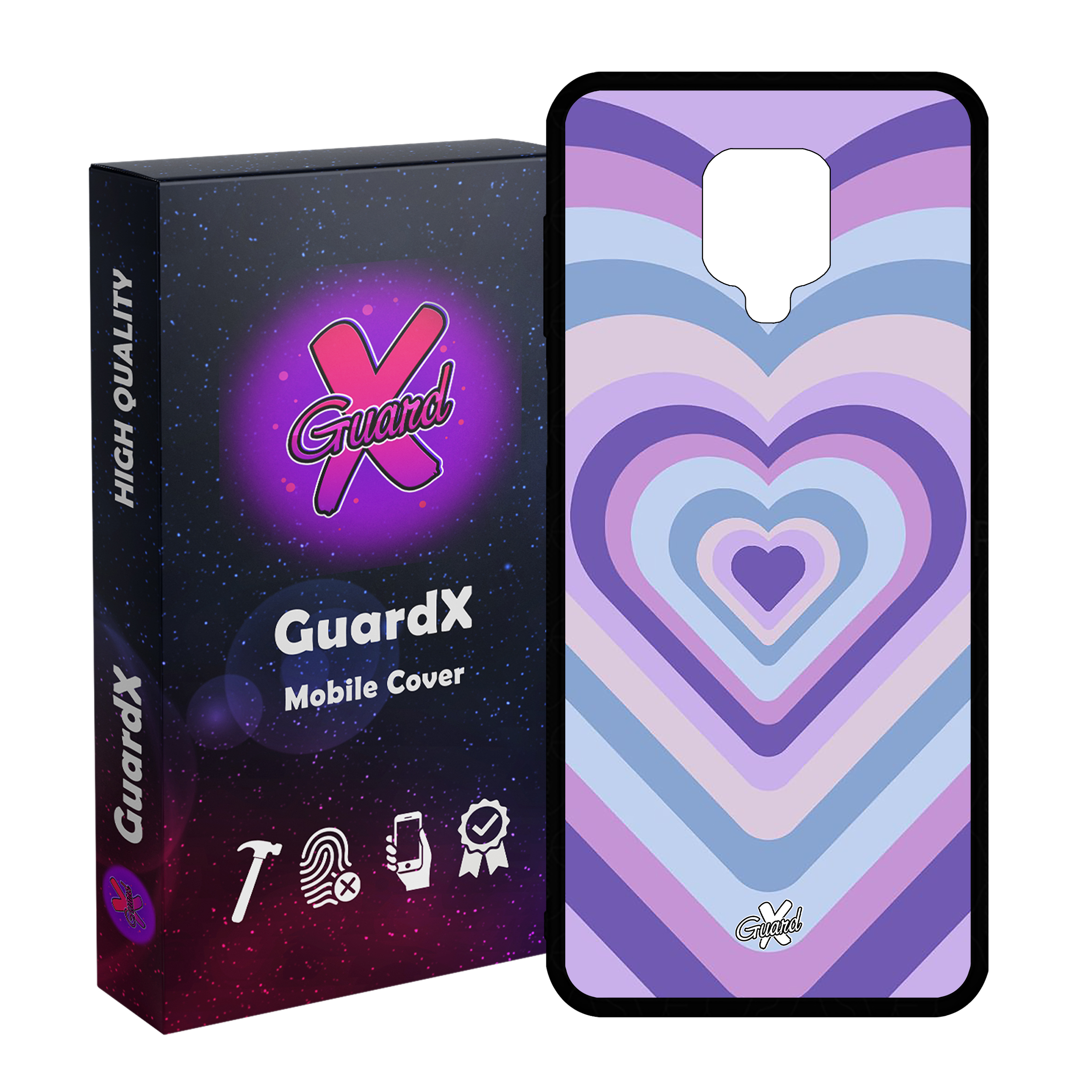 کاور گارد ایکس طرح قلب مدل Glass10534 مناسب برای گوشی موبایل شیائومی Redmi Note9 Pro/Note 9 Pro Max/Redmi Note 9S/MI Poco M2 Pro