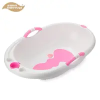 وان حمام کودک بیبی یوگا دسته دار رنگ سفید-صورتی با اسان شور قابل نصب داخل وان ساخت امريكا     baby yuga