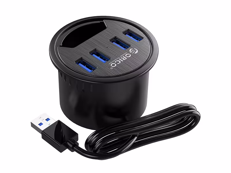 هاب USB پرسرعت 4 پورت رومیزی چند کاره اوریکو ORICO-DESK-4U 4 USB3.0 Port Desktop Grommet