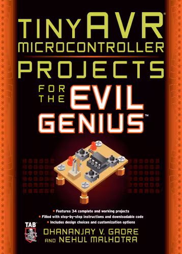 خرید و دانلود نسخه کامل کتاب tinyAVR Microcontroller Projects for the Evil Genius