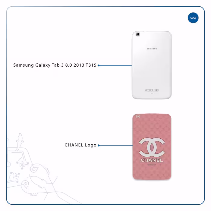 برچسب پوششی ماهوت مدل CHANEL-Logo مناسب برای تبلت سامسونگ Galaxy Tab 3 8.0 2013 T315