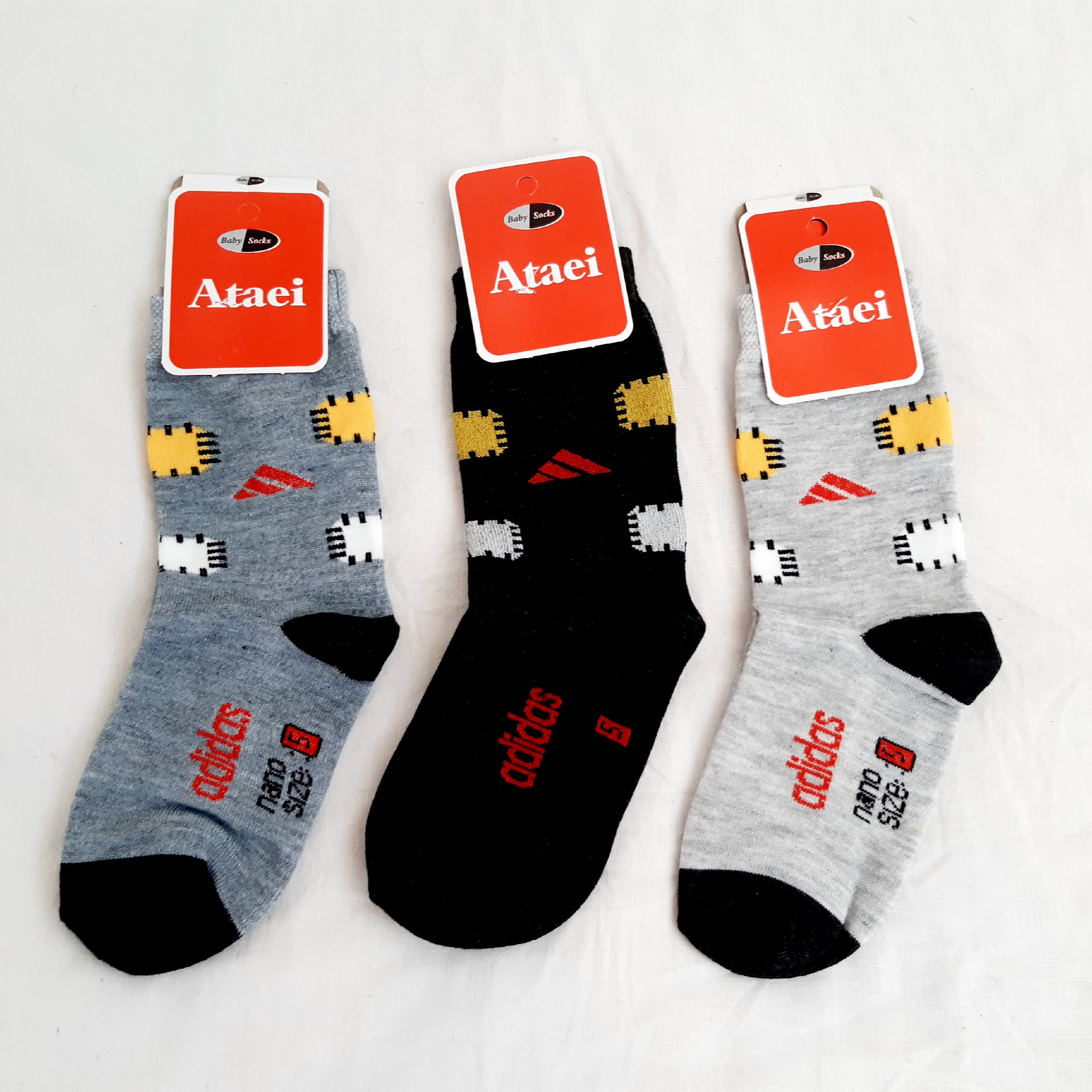 جوراب پسرانه اسپرت ساق دار سایز 5 (پک 3 عددی)