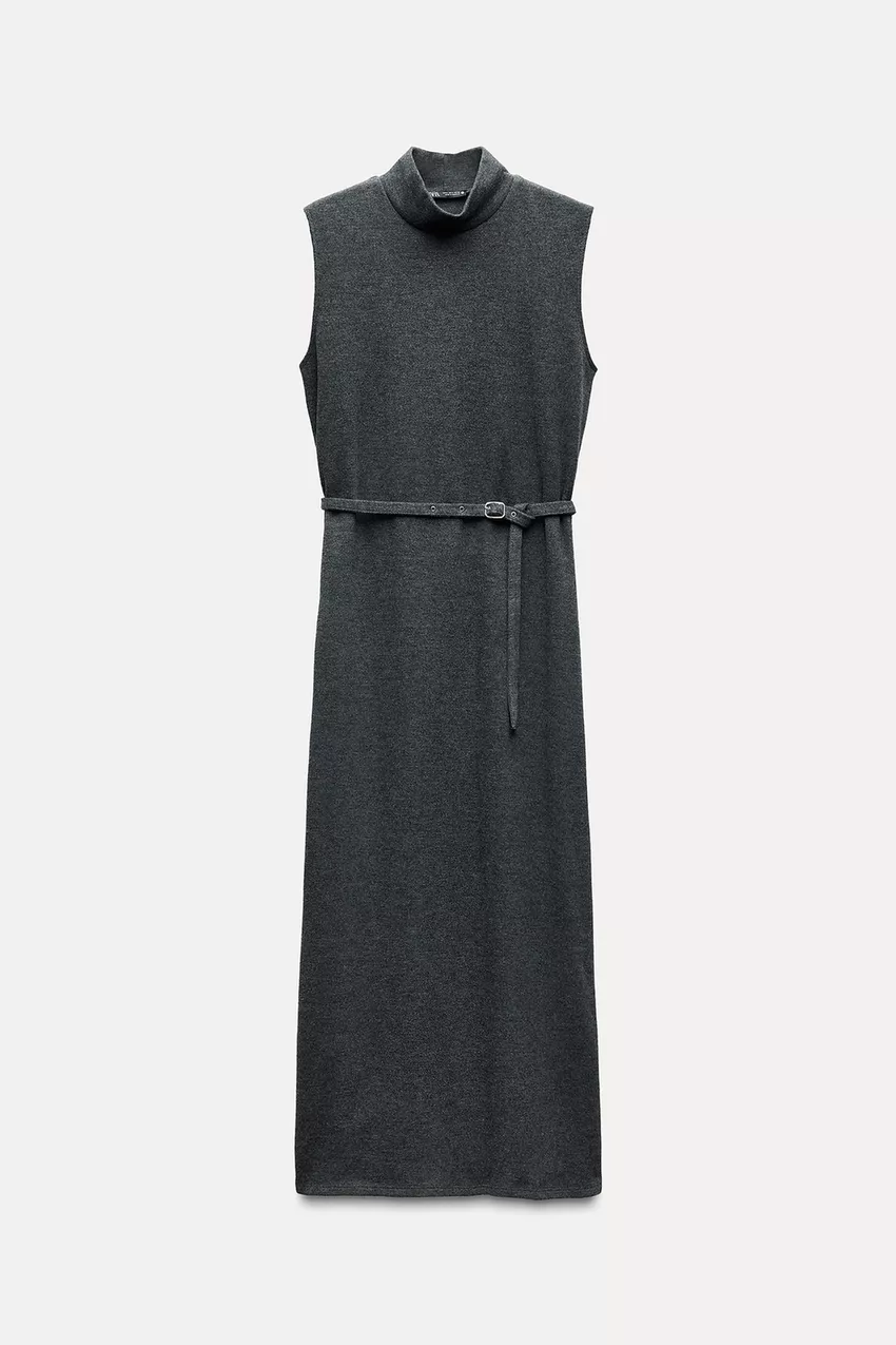 لباس میدی زنانه زارا MIDI DRESS WITH BELT | تهران زارا TehranZara