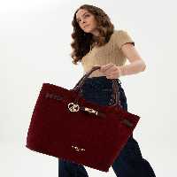 کیف دوشی زنانه زرشکی پیرکاردین - فروشگاه لباس شهرمون