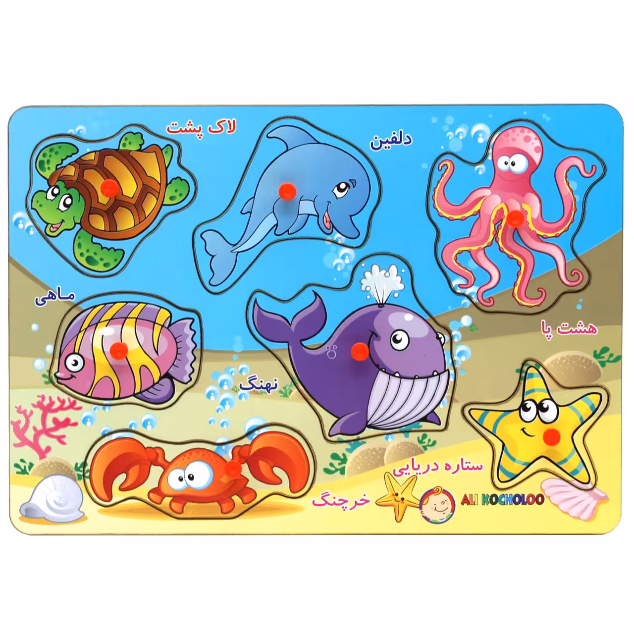 پازل چوبی 7 تکه آکو مدل Aquatic