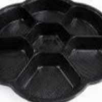 ظرف مشکی ماکروویوی یکبار مصرف 7 خانه با درب (بسته 50 تایی)