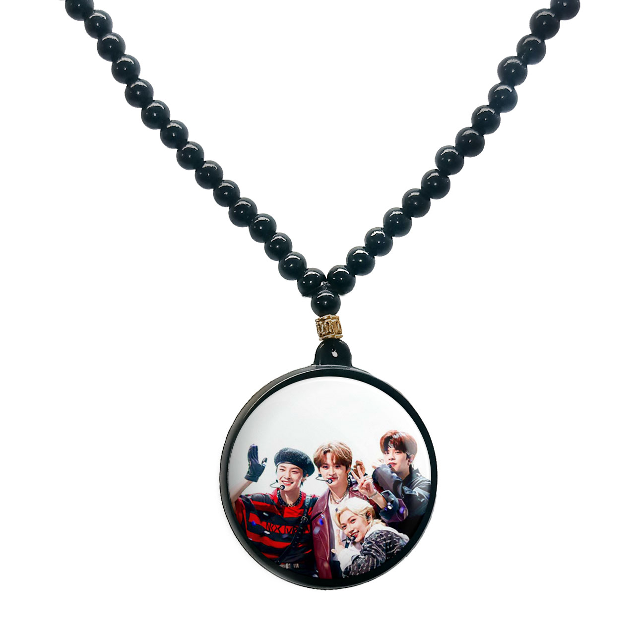 گردنبند پرمانه طرح straykids کد pmd.12289 مدل دو طرفه