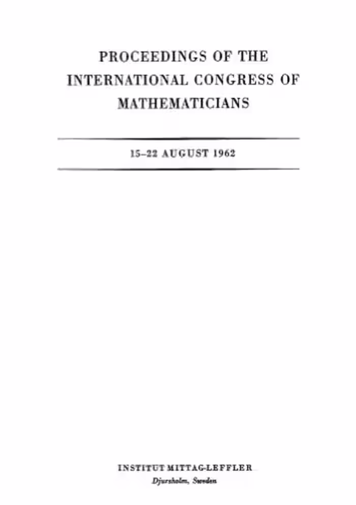 خرید و دانلود نسخه کامل کتاب Proceedings of the International Congress of Mathematicians 15-22 August 1962