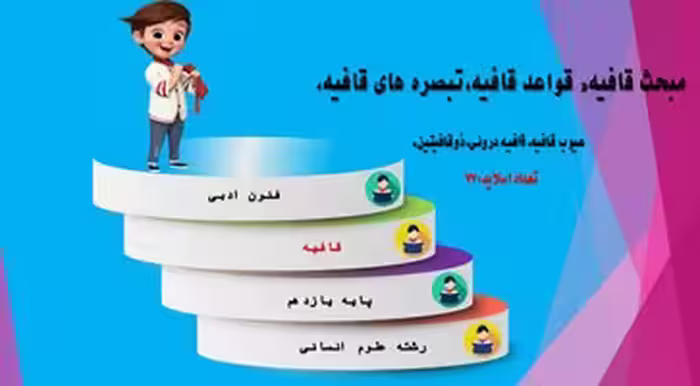مبحث قافیه قواعد قافیه،تبصره های قافیه  عیوب قافیه قافیه درونی،ذوقافیتین درس یازدهم فنون ادبی پایه