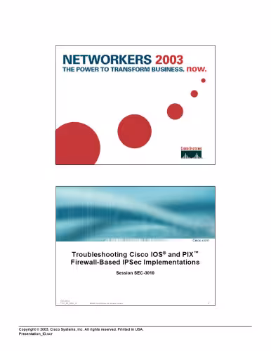 خرید و دانلود نسخه کامل کتاب Troubleshooting Cisco IOS and PIX Firewall-Based IPSec Implementations