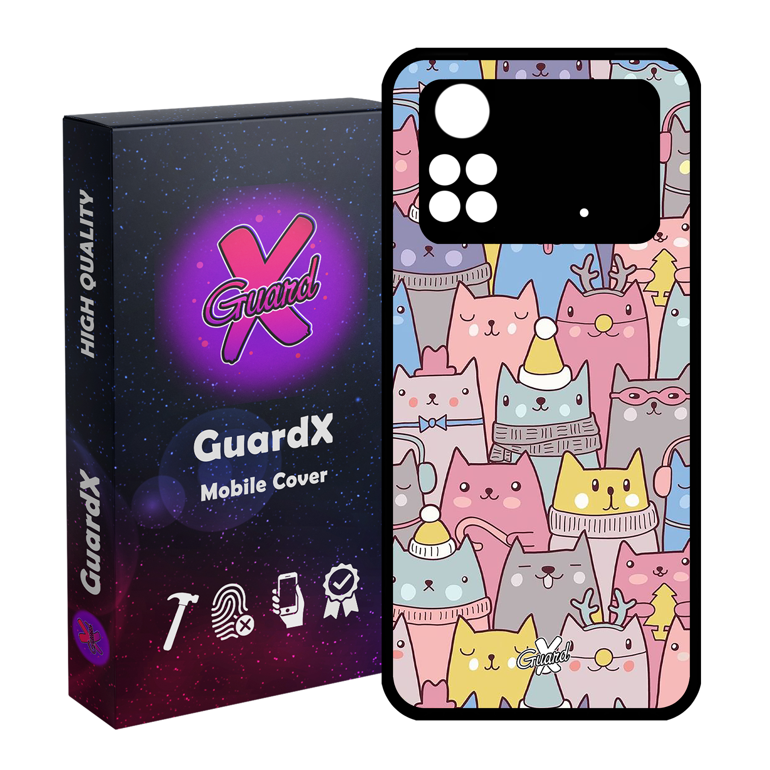 کاور گارد ایکس طرح Cat مدل Glass10074 مناسب برای گوشی موبایل شیائومی Poco M4 Pro 4G