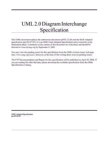 خرید و دانلود نسخه کامل کتاب Object Management Group. UML 2.0 Diagram Interchange Specification. Version 2.0