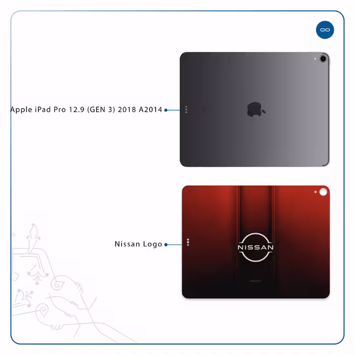برچسب پوششی ماهوت مدل Nissan-Logo مناسب برای تبلت اپل iPad Pro 12.9 (GEN 3) 2018 A2014