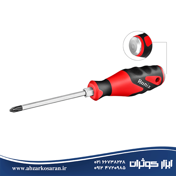 پیچ گوشتی تکی دسته TPR ضربه خور 150×6 چهارسو Ronix مدل RH-2971
