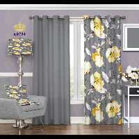پرده پذیرایی دو قواره طرح گل کد S9734