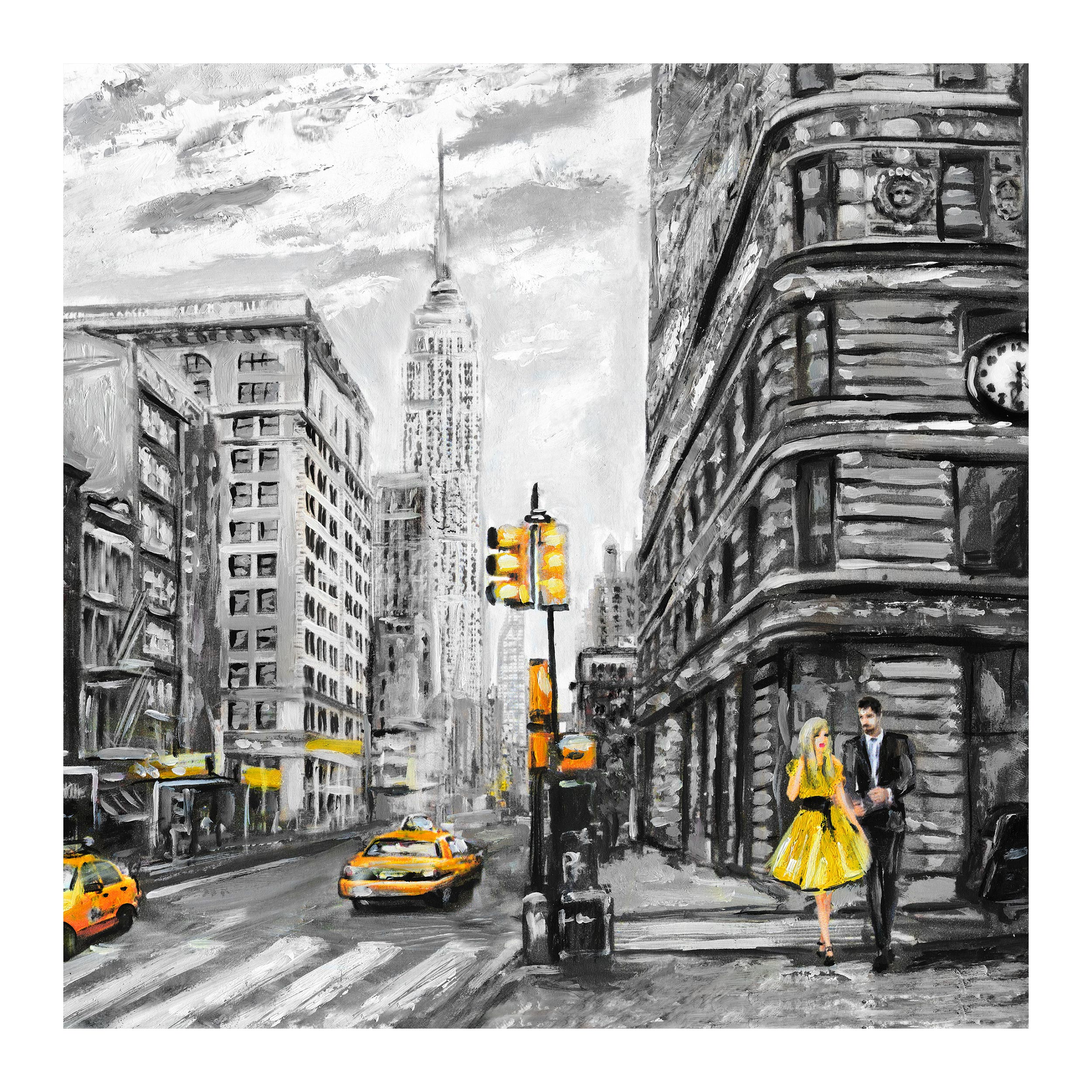 تابلو شاسی مدل R1012 طرح نقاشی عاشقانه دختر و پسر و برج بیگ بن خیابان لندن