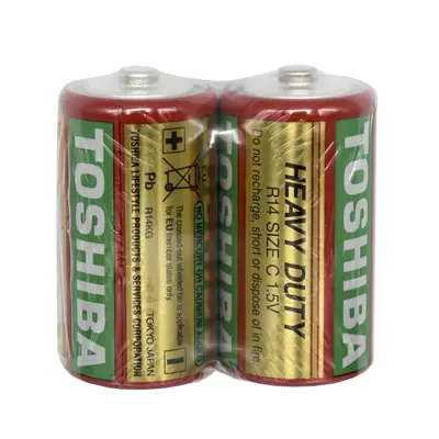 باتری متوسط R14 توشیبا مدل Heavy Duty بسته 2 عددی