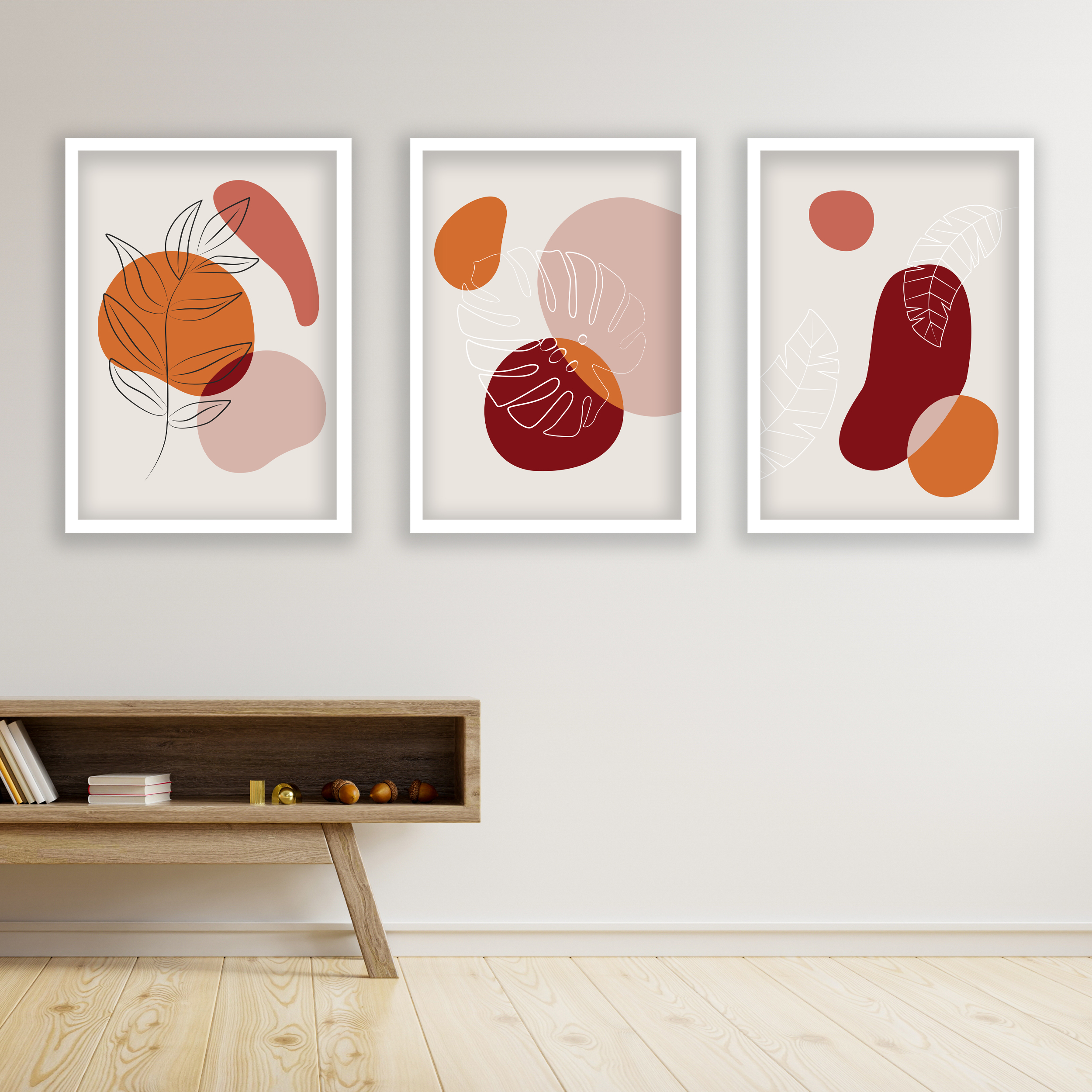 تابلو مدل مینیمال دکوراتیو کد LA-G30127 مجموعه 3 عددی