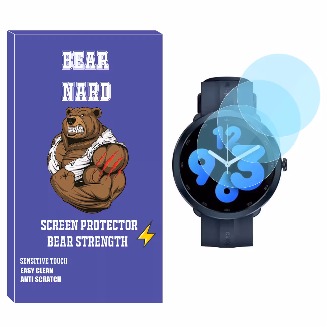 محافظ صفحه نمایش شیشه‌ای برنارد مدل SH-BR مناسب برای ساعت هوشمند شیائومی Maimo Watch R بسته سه عددی