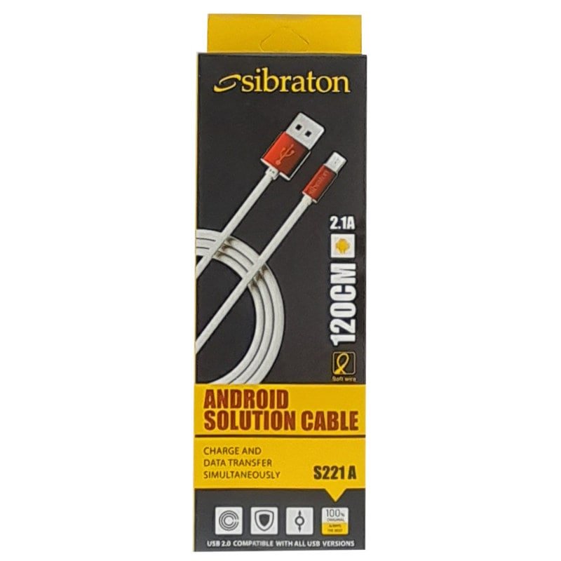 کابل شارژ میکرو سیبراتون 110 سانتی مدل Sibraton S221A
