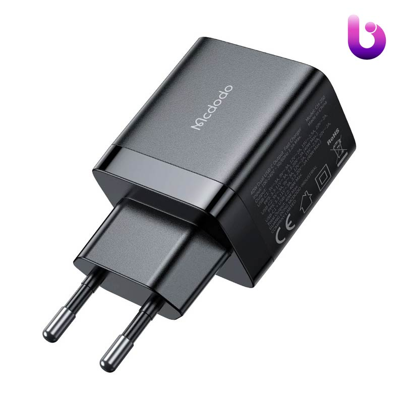 کلگی فست شارژ Mcdodo CH-2501 Gan 2Port 3A QC4.0 PD 40W Type-C