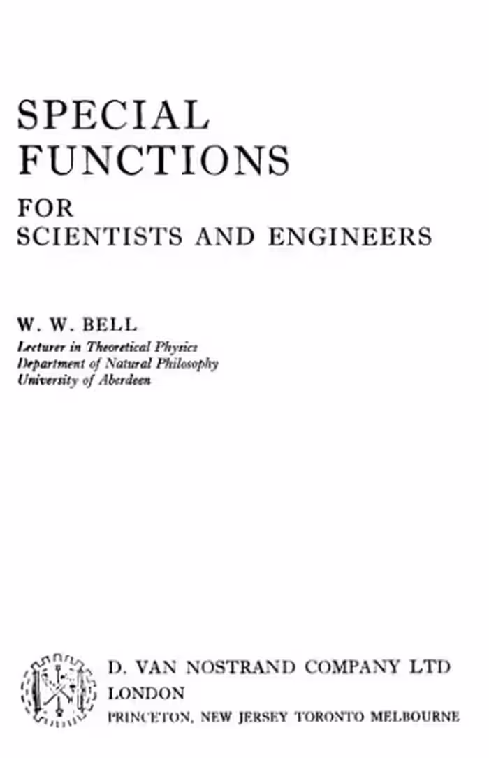 خرید و دانلود نسخه کامل کتاب Special functions for scientists and engineers