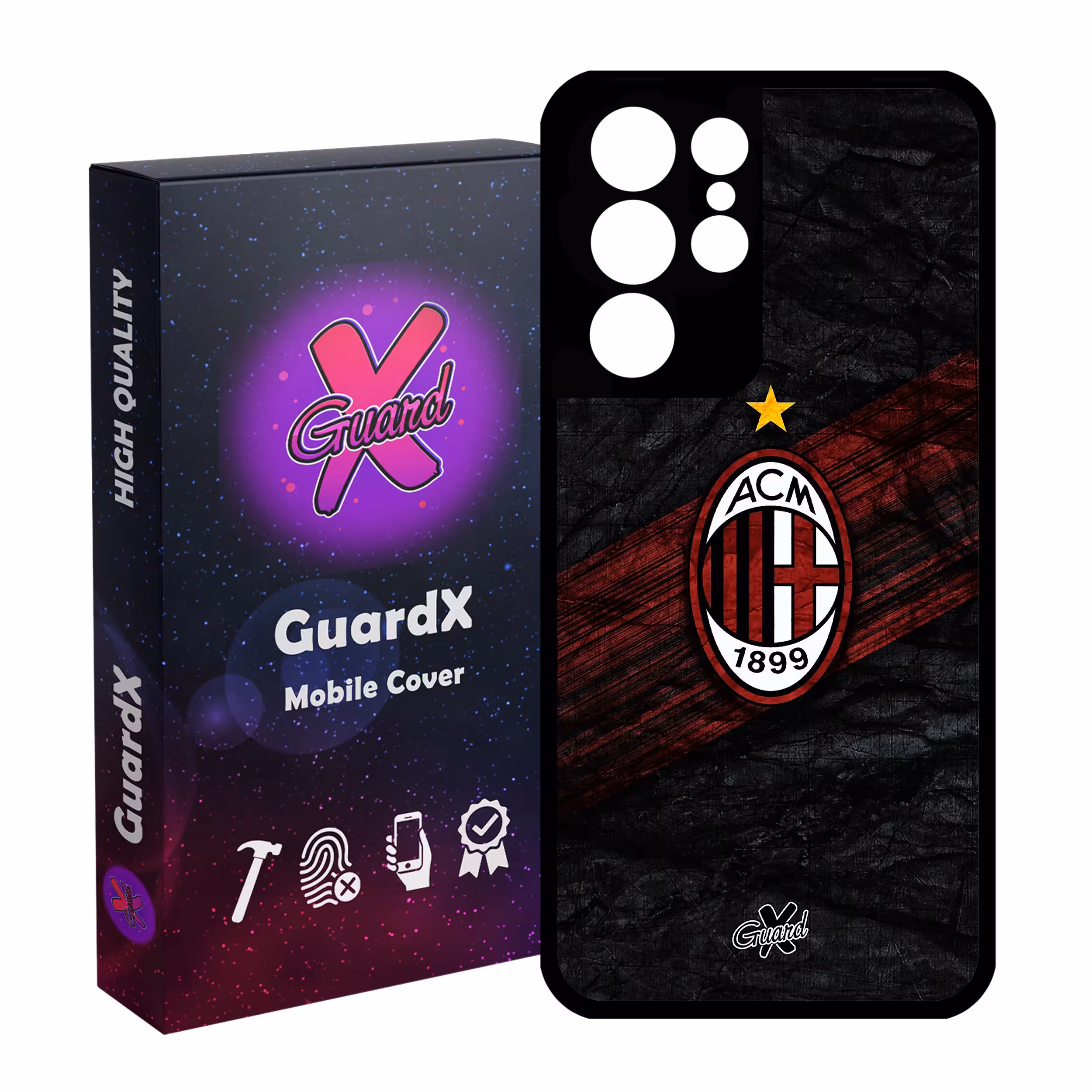 کاور گارد ایکس طرح AC Milan مدل Glass10057 مناسب برای گوشی موبایل سامسونگ Galaxy S21 Ultra
