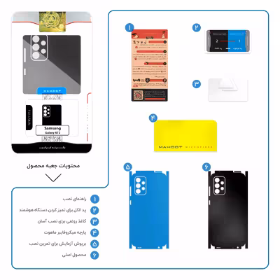 برچسب پوششی ماهوت مدل Matte-Black-FullSkin مناسب برای گوشی موبایل سامسونگ Galaxy A72