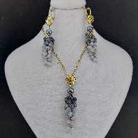 نیمست نقره زنانه سنگ کوارتز طبیعی 