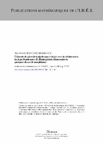 خرید و دانلود نسخه کامل کتاب EGA II: Etudes globales elementaires de quelques classes de morphismes