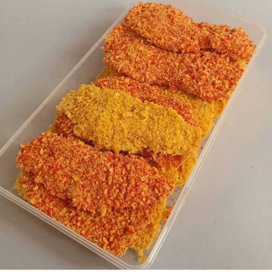 پودر سوخاری مخلوط بصورت بسته های یک کیلویی متشکل از رنگ نارنجی  رنگ اسپایسی  رنگ زرد 