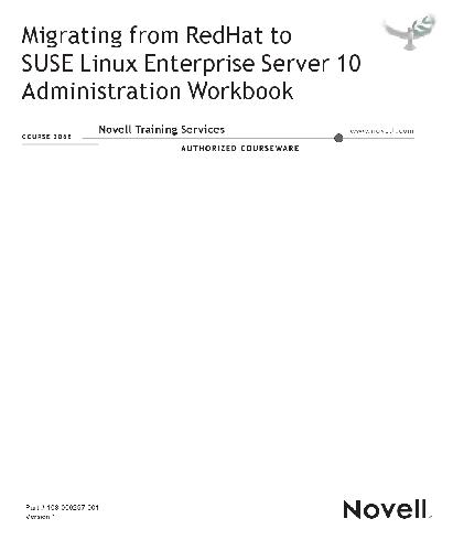 خرید و دانلود نسخه کامل کتاب Migrating from RedHat to SUSE Linux Enterprise Server 10. Administration Workbook