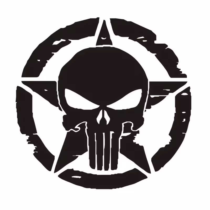 استیکر دیواری طرح پانیشر و ستاره