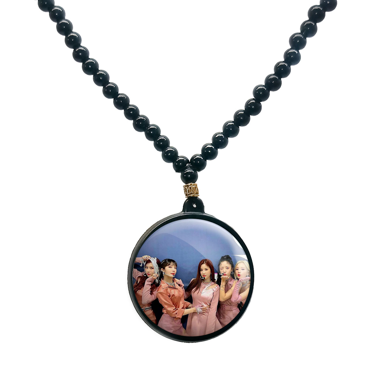 گردنبند پرمانه طرح Apink کد pmd.12030 مدل دو طرفه